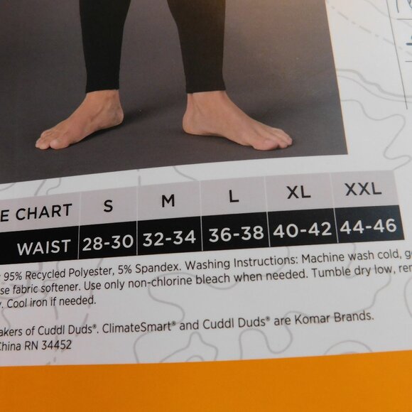 Cuddl Duds Heavyweight X Fleece Performance Base Layer Pants Men's XXL Two Pairs - Picture 5 of 7